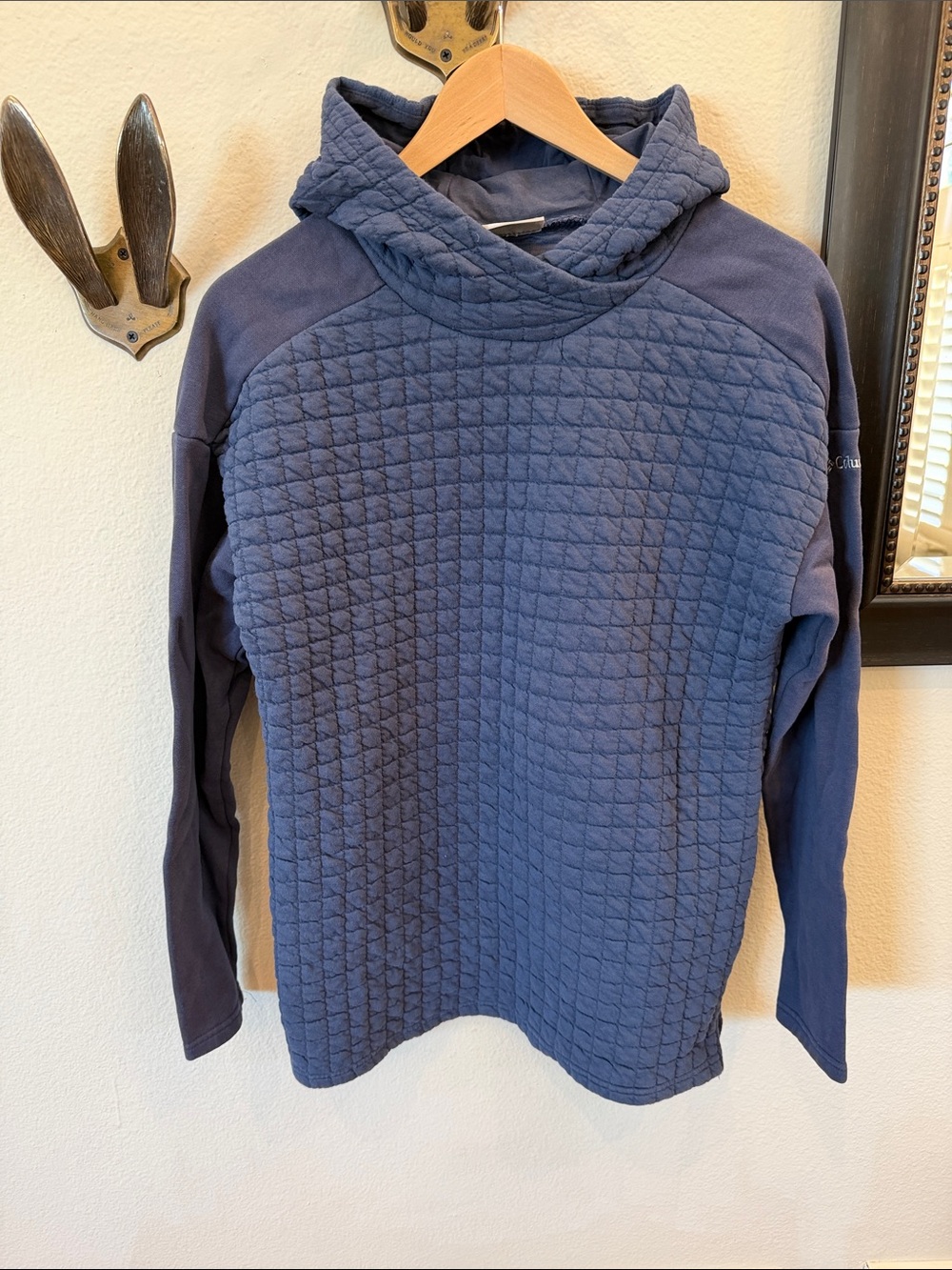Columbia Navy Quilted Hooded Pullover